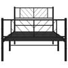 vidaXL Cadre de lit métal sans matelas avec pied de lit noir 100x190cm