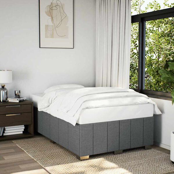 vidaXL Cadre de lit sans matelas gris foncé tissu