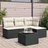 vidaXL Salon de jardin 5 pcs avec coussins noir r&eacute;sine tress&eacute;e