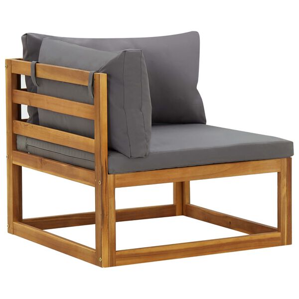 vidaXL Canap&eacute;s d'angle sectionnels 2 pcs avec coussins Gris fonc&eacute;