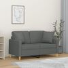 vidaXL Canap&eacute; 2 places avec oreillers gris fonc&eacute; 120 cm tissu