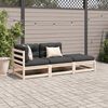 vidaXL Salon de jardin 3 pcs avec coussins bois de pin massif