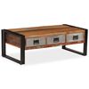 vidaXL Table basse avec 3 tiroirs Bois de r&eacute;cup&eacute;ration 100x50x35 cm