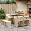vidaXL Ensemble &agrave; manger de jardin et coussins 9 pcs beige Poly rotin