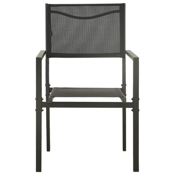 vidaXL Chaises de jardin lot de 4 Textil&egrave;ne et acier Noir anthracite