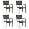 vidaXL Chaises de jardin lot de 4 Textil&egrave;ne et acier Noir anthracite