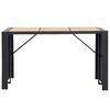 vidaXL Ensemble de bar de jardin 7 pcs et coussins R&eacute;sine tress&eacute;e Noir