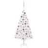 vidaXL Arbre de Noël artificiel pré-éclairé et boules blanc 150 cm PVC