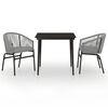 vidaXL Ensemble à manger de jardin 3 pcs Gris