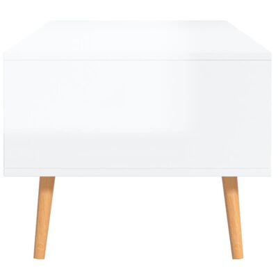 vidaXL Table basse Blanc brillant 100x49,5x43 cm Aggloméré