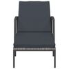 vidaXL Chaises longues lot de avec table R&eacute;sine tress&eacute;e Gris