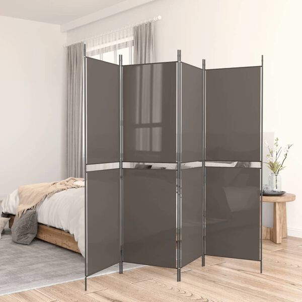 vidaXL Cloison de s&eacute;paration 5 panneaux Anthracite 250x200 cm Tissu