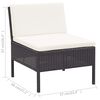 vidaXL Salon de jardin 6 pcs avec coussins r&eacute;sine tress&eacute;e noir