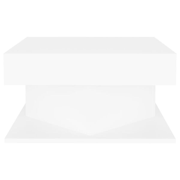 vidaXL Table basse Blanc 57x57x30 cm Bois d'ing&eacute;nierie