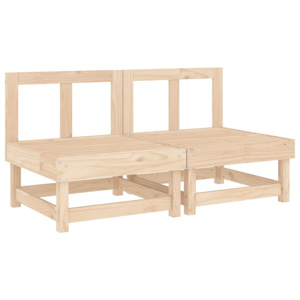 vidaXL Canapés centraux de jardin 2 pcs bois de pin massif