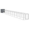 vidaXL Poulailler avec cour anthracite 110x1221x110 cm acier galvanis&eacute;