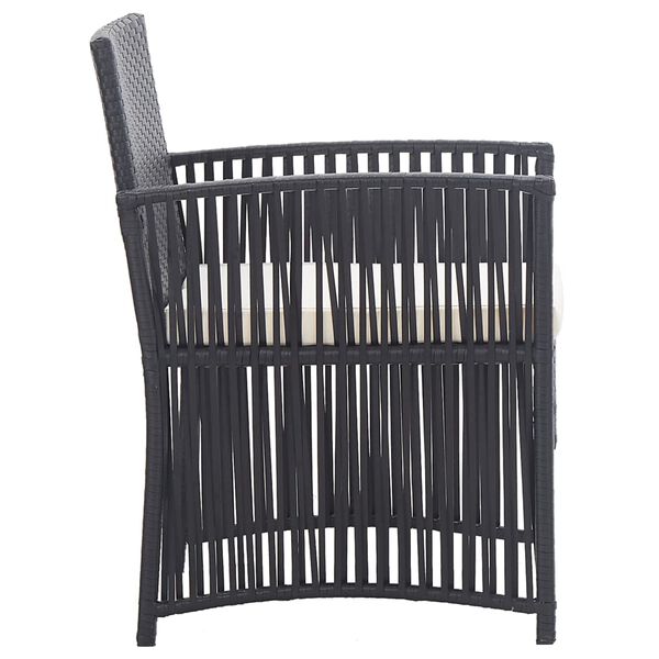 vidaXL Fauteuils de jardin avec coussins lot de 2 Noir R&eacute;sine tress&eacute;e
