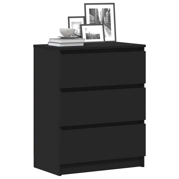 vidaXL Buffet Noir 60x35x76 cm Bois d'ing&eacute;nierie