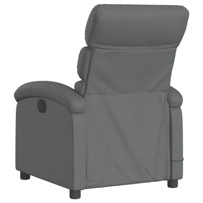 vidaXL Fauteuil inclinable de massage électrique gris foncé tissu