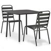 vidaXL Mobilier de bistro 3 pcs Acier Gris fonc&eacute;