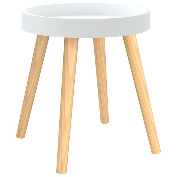 vidaXL Table d'appoint Blanc 38x38x40 cm Bois ing&eacute;nierie et pin massif