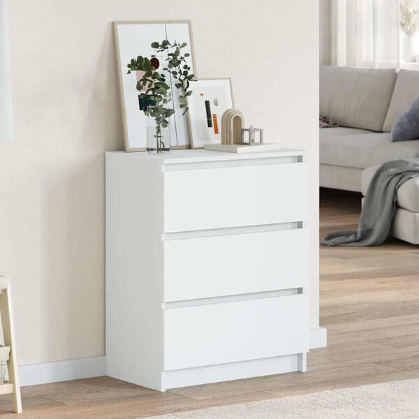 vidaXL Buffet Blanc 60x35x76 cm Bois d'ing&eacute;nierie