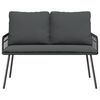 vidaXL Banc de jardin avec coussin Anthracite 114 x 64 x 90cm Acier