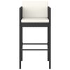 vidaXL Tabourets de bar lot de 4 avec coussins noir r&eacute;sine tress&eacute;e