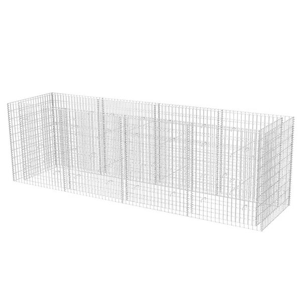 vidaXL Lit sur&eacute;lev&eacute; &agrave; gabion Acier 360x90x100 cm