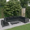 vidaXL Salon de jardin 8 pcs avec coussins R&eacute;sine tress&eacute;e Gris fonc&eacute;