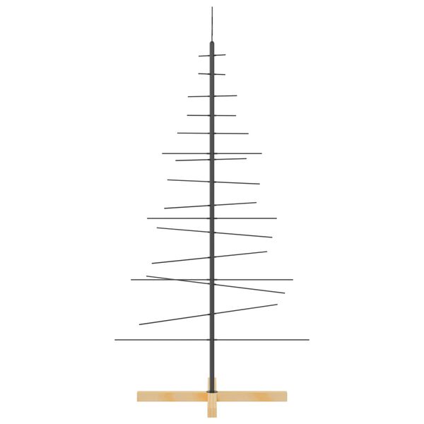 vidaXL Arbre de No&euml;l en m&eacute;tal avec base en bois noir 150 cm