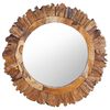 vidaXL Miroir mural 60 cm Teck Rond