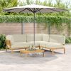vidaXL Ensemble de Canap&eacute;s Uni 4 pcs Cr&egrave;me Bois d'Acacia Massif
