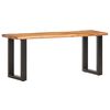 vidaXL Banc au bord naturel du bois 110 cm Bois d'acacia solide acier