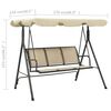 vidaXL Balancelle de jardin avec baldaquin Anthracite et sable