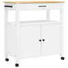vidaXL Chariot de cuisine MONZA 84x40x88,5 cm blanc bois massif de pin