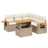 vidaXL Salon de jardin avec coussins 6 pcs beige résine tressée