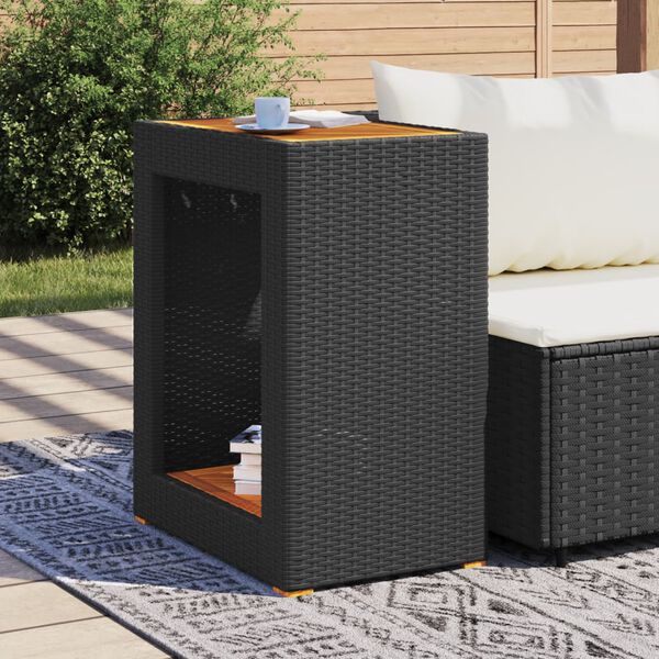 vidaXL Table d'appoint de jardin dessus en bois noir 60x40x75 cm