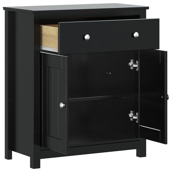 vidaXL Armoire de salle de bain BERG noir 69,5x34x80 cm pin massif