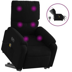 vidaXL Fauteuil inclinable de massage électrique noir tissu