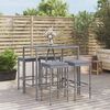 vidaXL Ensemble de bar de jardin 5 pcs avec coussins gris poly rotin
