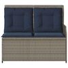 vidaXL Banc de jardin avec coussin Gris Poly rotin