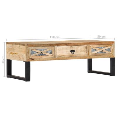 vidaXL Table basse 110x50x38 cm bois de manguier massif