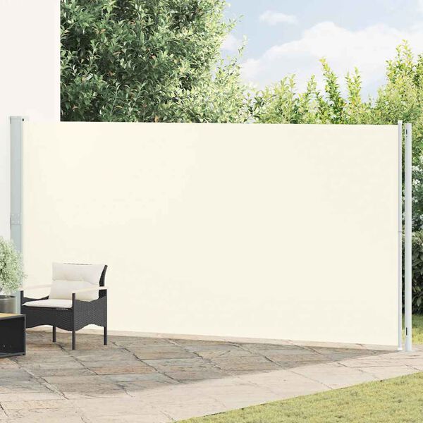 vidaXL Auvent lat&eacute;ral r&eacute;tractable de patio 200x600 cm Cr&egrave;me
