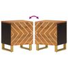 vidaXL Tables de chevet 2 pcs marron et noir bois de manguier solide