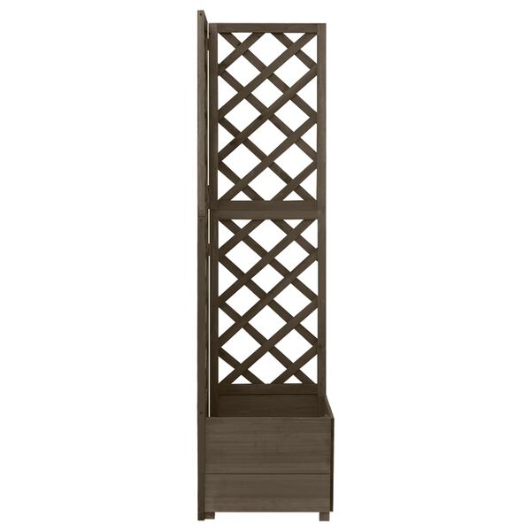 vidaXL Jardini&egrave;re d'angle en treillis Gris 40x40x150 cm Bois de sapin