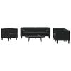 vidaXL Ensemble de canap&eacute; Chesterfield et traversins 3pcs noir velours