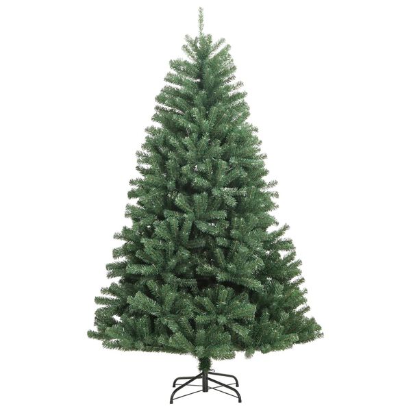vidaXL Sapin de No&euml;l artificiel &agrave; charni&egrave;res avec support vert 210 cm