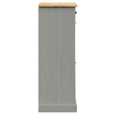 vidaXL Armoire à chaussures VIGO 60x35x96 cm gris bois massif de pin