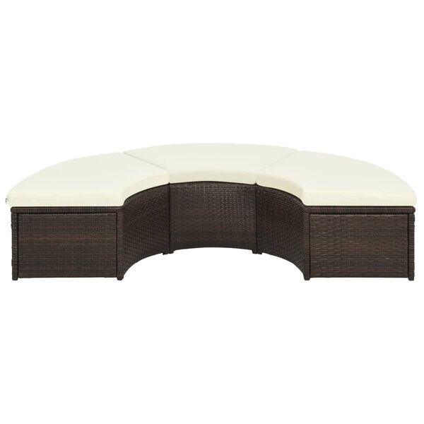 vidaXL Salon de jardin avec coussins 7 pcs r&eacute;sine tress&eacute;e marron